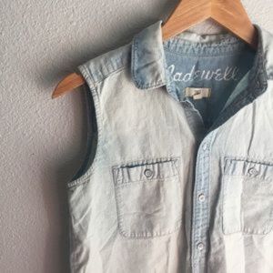 Madewell Chambray Button-Up Sleeveless Top Sz Sm